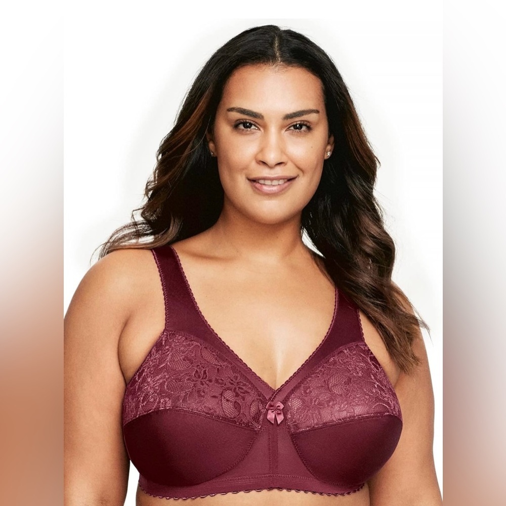 Glamorise MagicLift Original Support Wirefree Bra Women’s Size 38D Lace Unlined